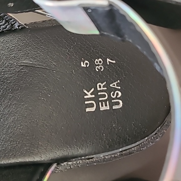 READY Salted Rainbow Reflective Platform Sandals With Buckles, Size 7 - Picture 6 of 6